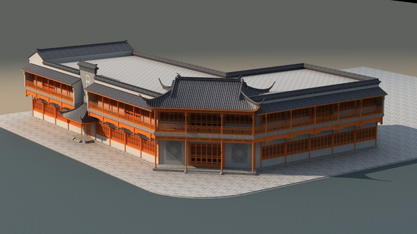 3d chinese model - Chinese style architecture 019 by papandenis